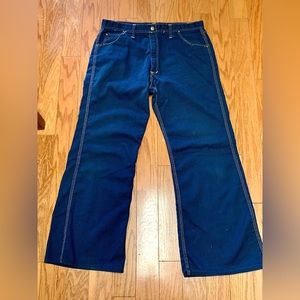 Men’s 33 x 28 Vintage RED SNAP Flared Denim Blue Jeans
